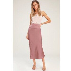 Free People Normani Bias Satin Midi Skirt